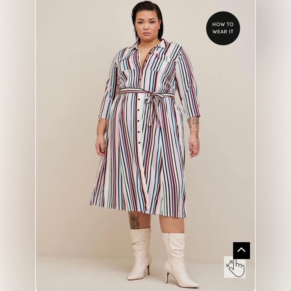 Torrid | Midi Stretch Challis Button Front Shirt … - image 2